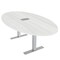 Skutchi Designs 45.25 in W, 84 in L, 29 in H, Engineered Wood Top, White HAR-OVL-46x84-T-ELEC-WHCYPRESS - alternate 1